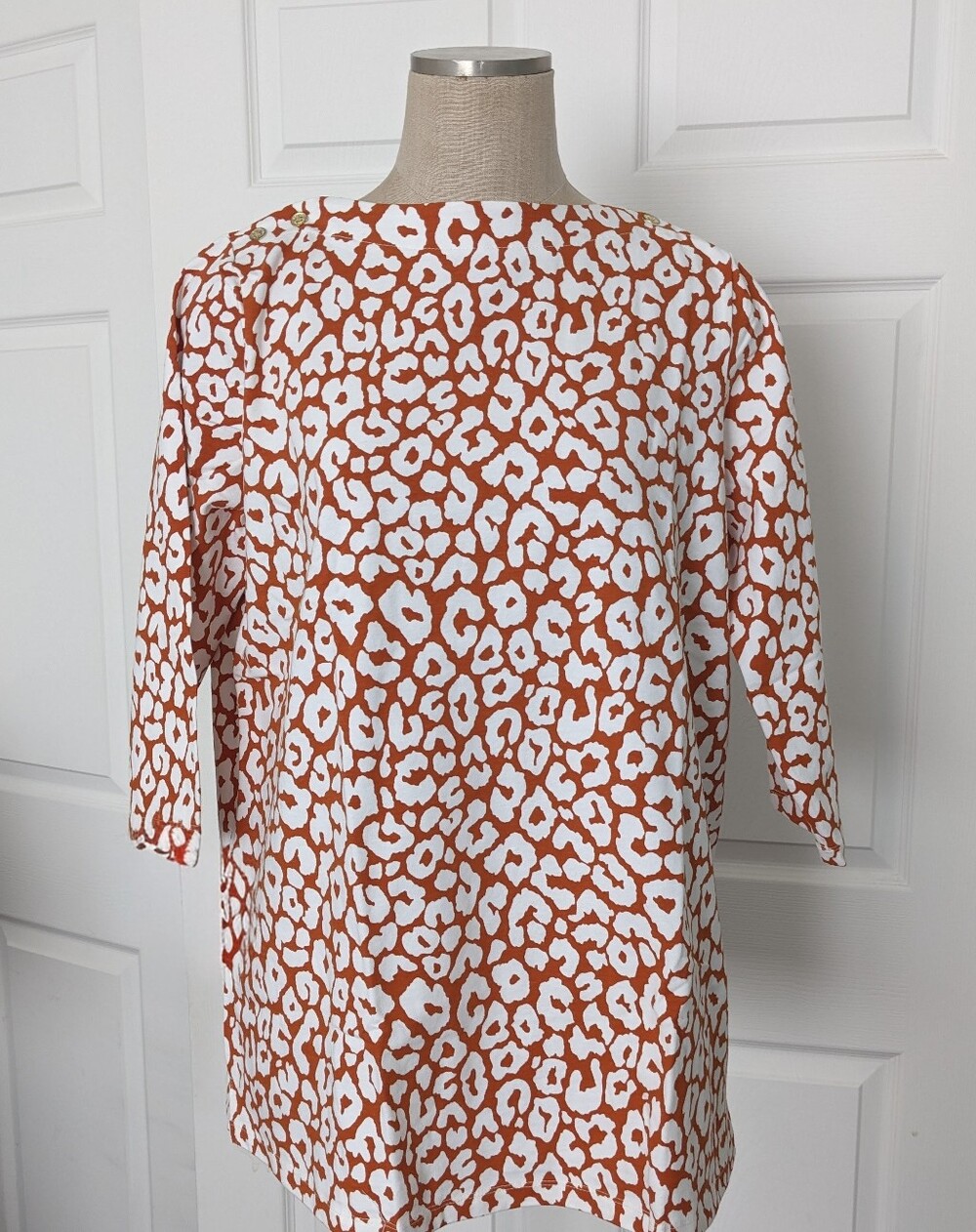 Jessica London Orange and White Animal Print Tunic